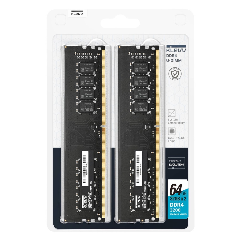 KLEVV 64GB (2x32GB) DDR4-3200 DIMM - KD4BGUA80-32N220D