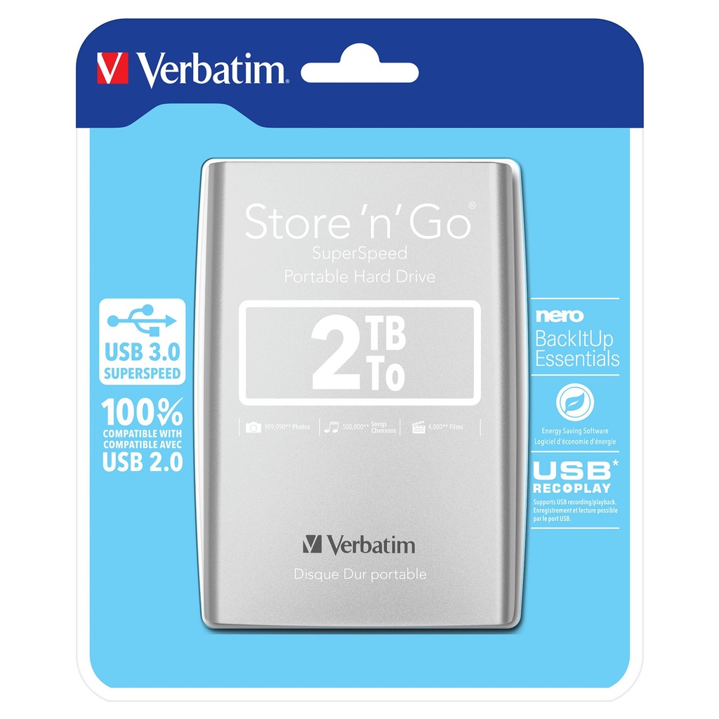 Verbatim USB 3.0 Store'n Go 2TB 2.5" - 53189