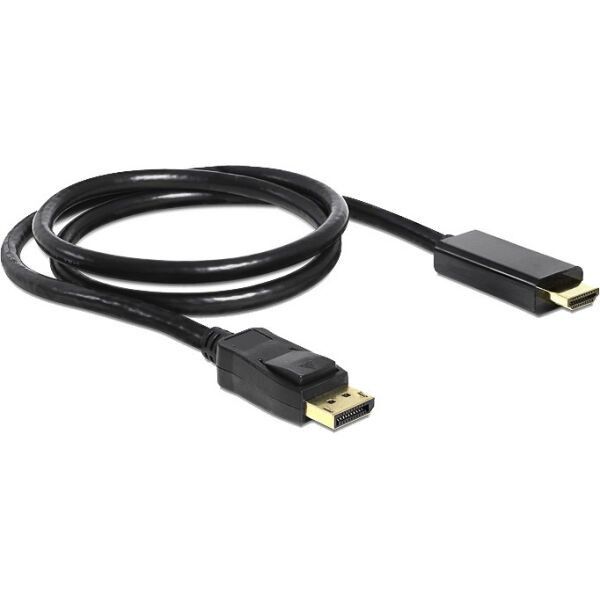 DisplayPort 1.2 to HDMI Adapter Cable 2m — 4K, Black (Male-to-Male)