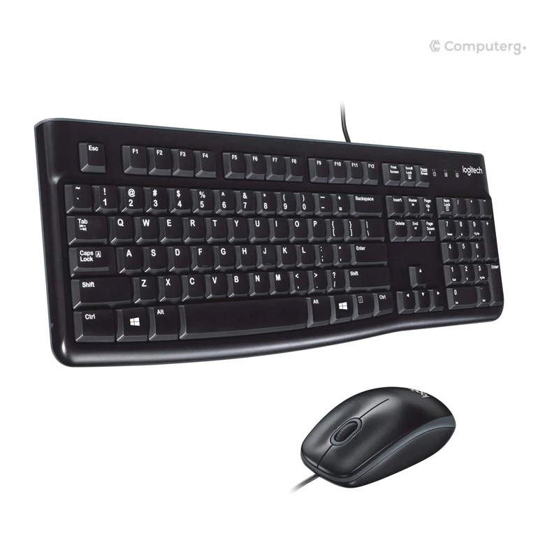 Logitech MK120 Wired Keyboard and Mouse Combo - US Layout - Black